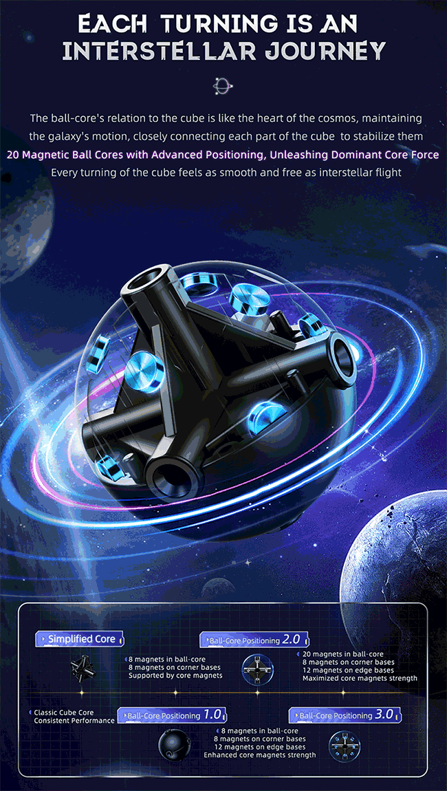 MoYu Super WeiLong 3x3x3 Speed Cube 20-Magnet MagLev Ball-core Version